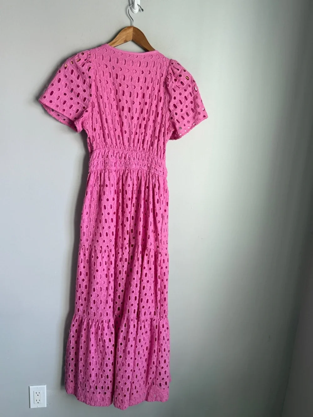 Anthropologie Somerset Maxi Dress Eyelet Edition PINK Large - Picture 3 of 12